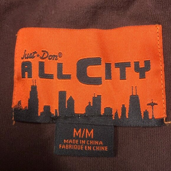 Just Don All City Basketball T Shirt Men's M Tiger Graphic All Over Print Brown - Picture 2 of 5